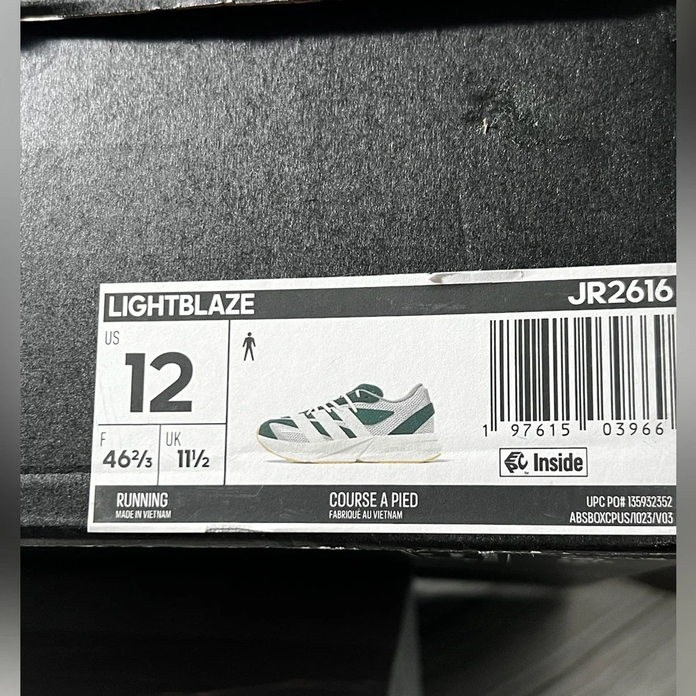 Adidas Men's Lightblaze running Shoes sneakers green silver size‎ 12 #JR2616